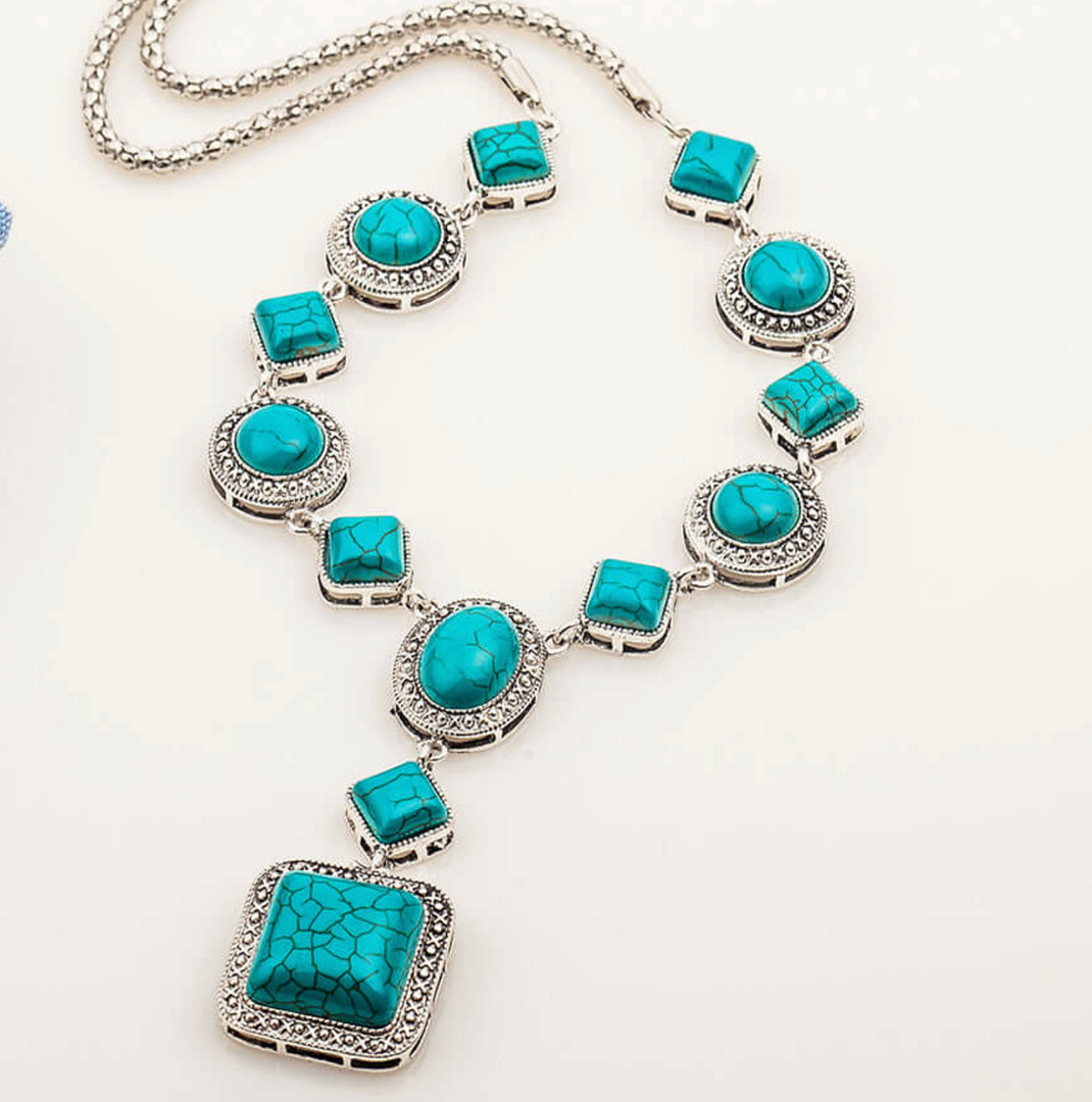 274.00ctw Turquoise & 18k Gold Overlay Large Necklace