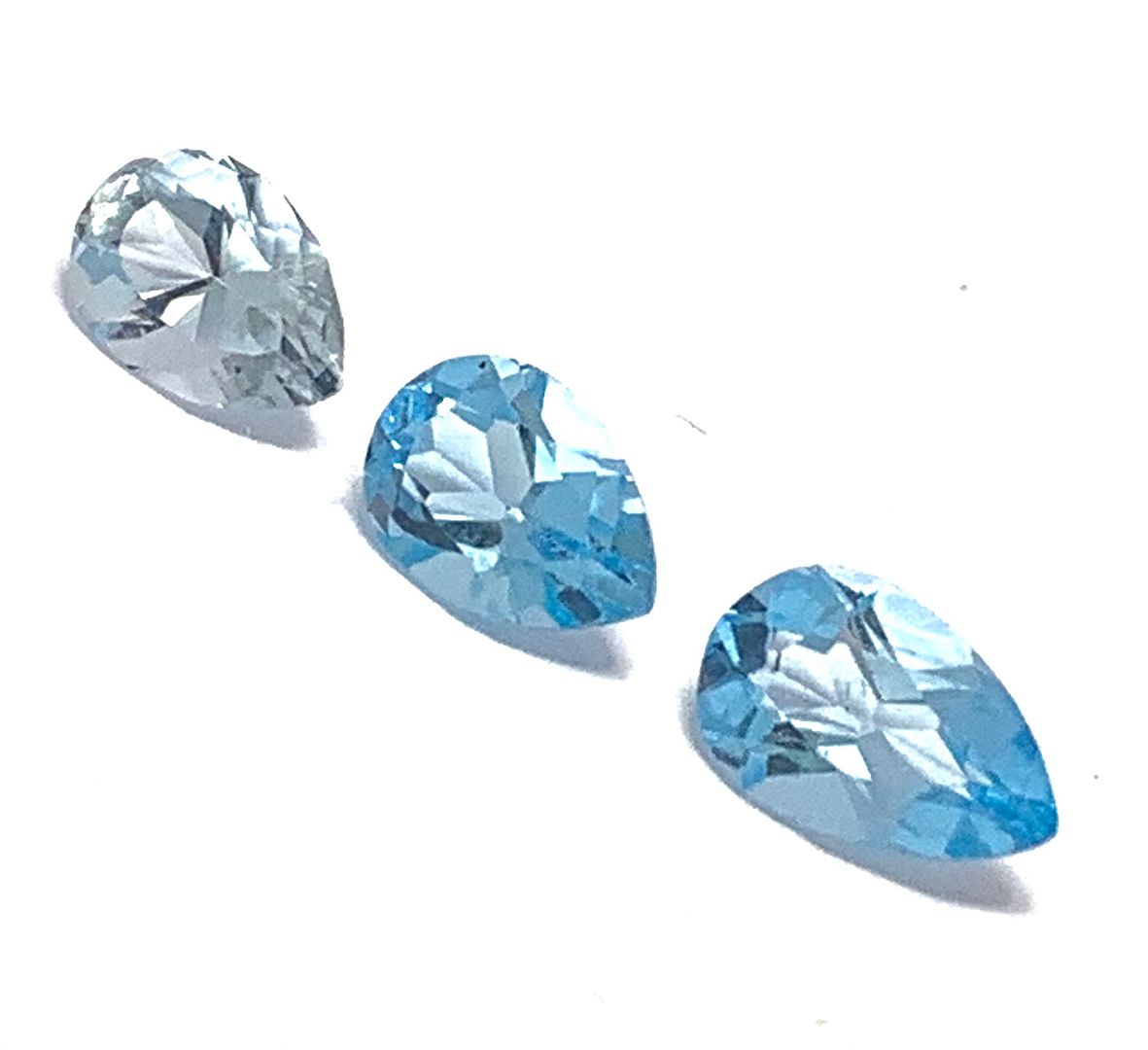 2.74ctw Lot of Natural  Brazilian Blue Topaz Loose Gemstones 8X6 MM