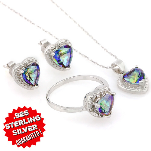 Ctw Genuine Mystic Sterling Ring Ctw Genuine Mystic Sterling Ring