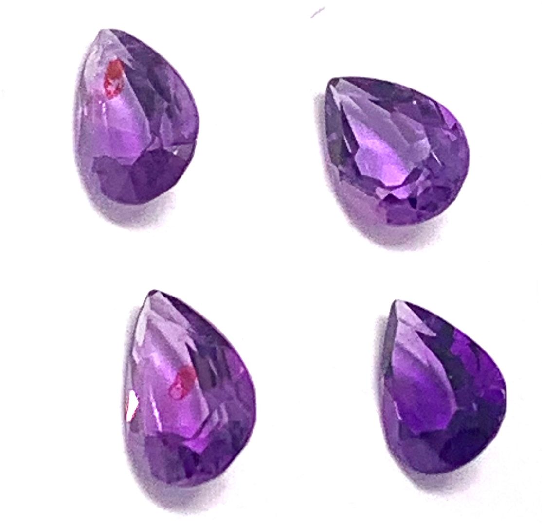 2.81ctw Lot Of Pear Shape Cut Amethyst Matching Loose Stones
