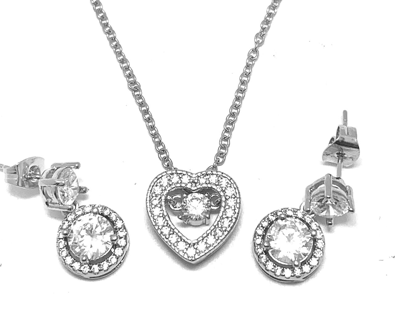 2pc Jewelry Lot- 2.50ctw Diamonique Diamond Necklace & Earrings