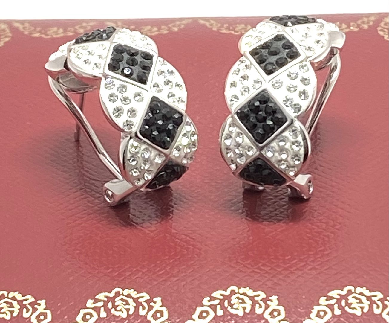 3.00 ctw Black & White Diamonique Diamonds Earrings