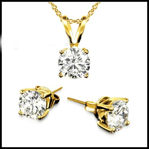3 00ctw Aaa Grade Fine White Cubic Zirconia Earrings Necklace Set 3 00ctw Aaa Grade Fine White Cubic Zirconia Earrings Necklace Set