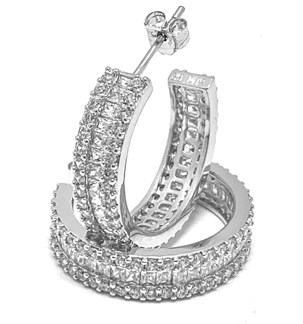 3.00ctw Diamonique Diamond Hoop Earrings