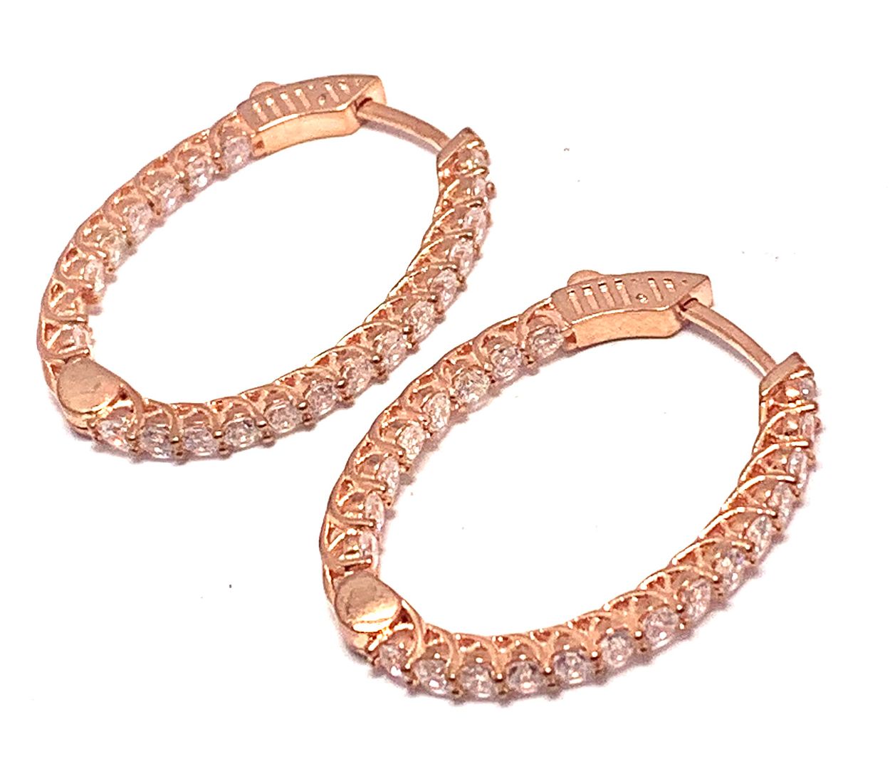 3.00ctw Diamonique Diamond  Inside Out Hoop Earrings