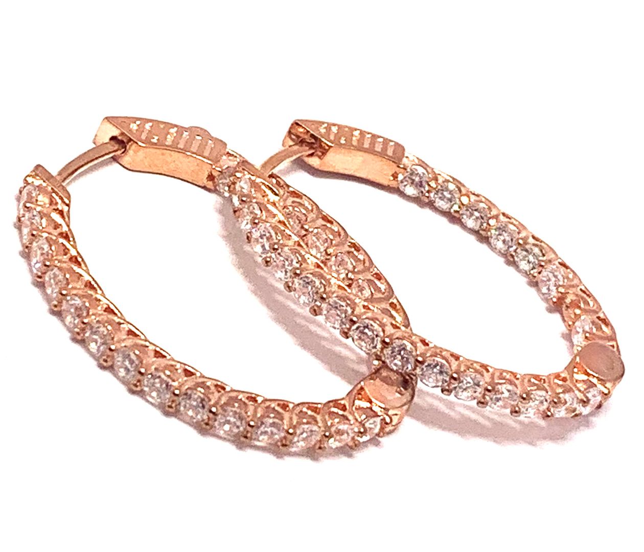 3.00ctw Diamonique Diamond  Inside Out Hoop Earrings