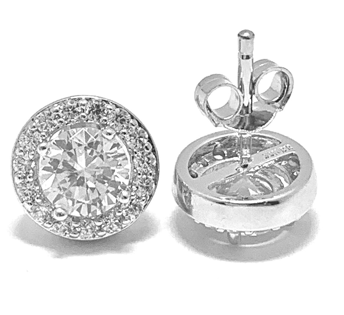 3.00ctw Diamonique Diamond Stud Earrings 18k White Gold Ovr