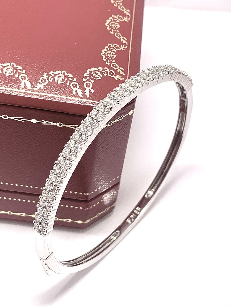 3.00ctw Diamonique Diamond Traditional Design Bangle Bracelet