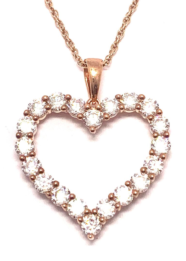 3.00ctw   Diamonique Diamond Traditional Design Heart Necklace