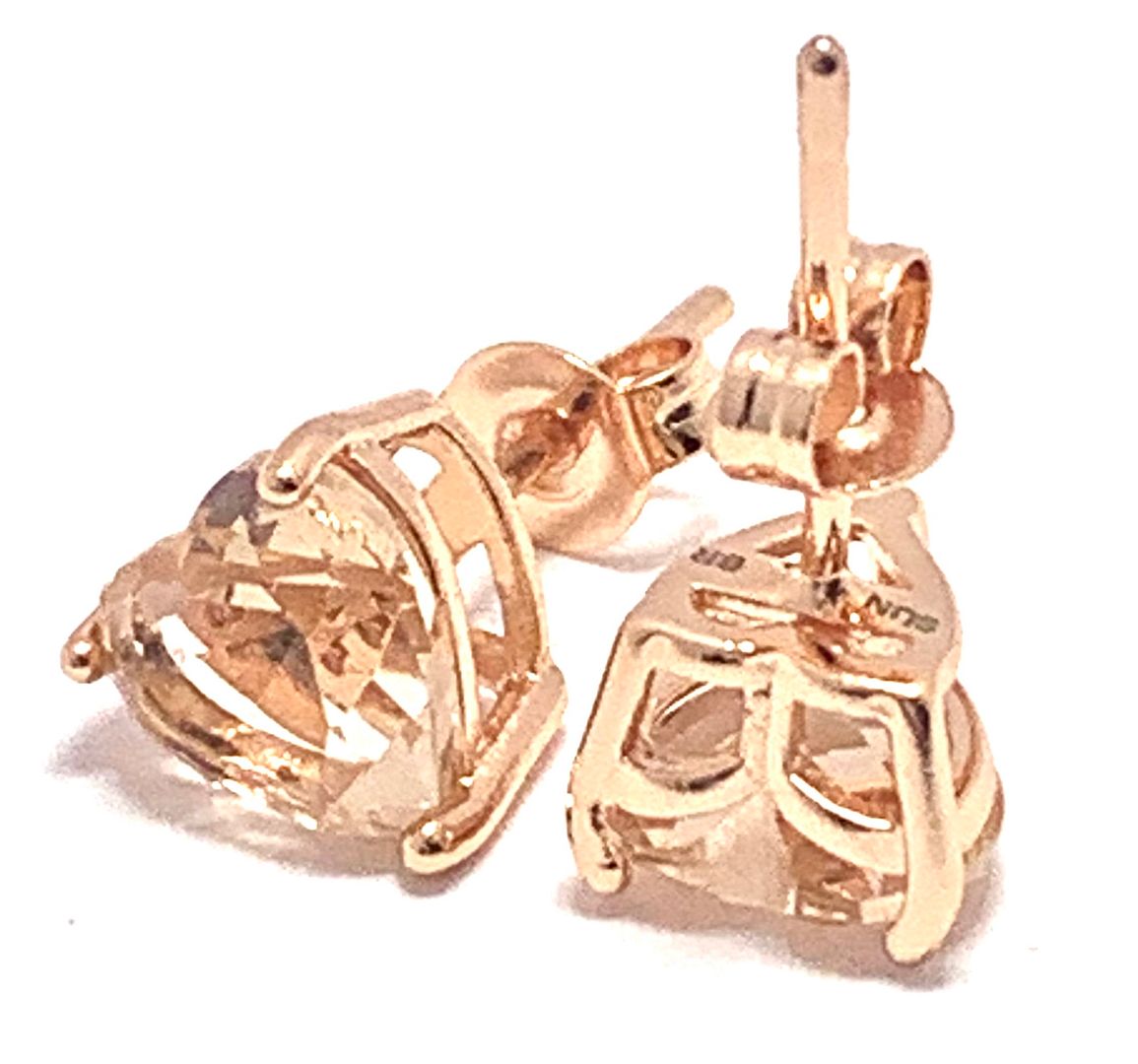 3.10ctw Golden Topaz Stud Earrings 18k Yellow Gold Ovr