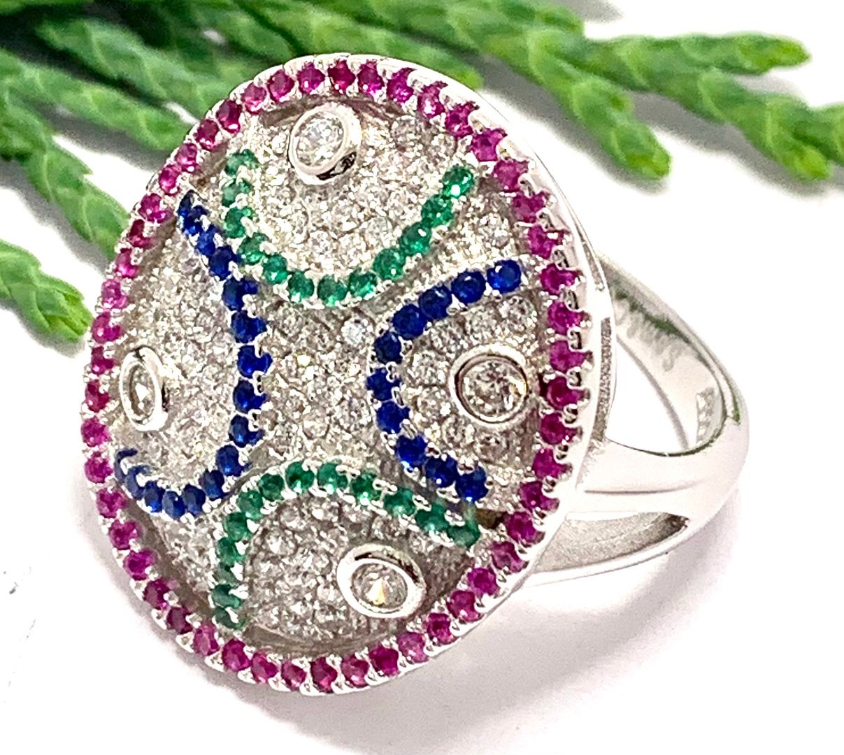 $329 Retail SAM & Co Design 2.00ctw Multicolor Stones Ring Size 7