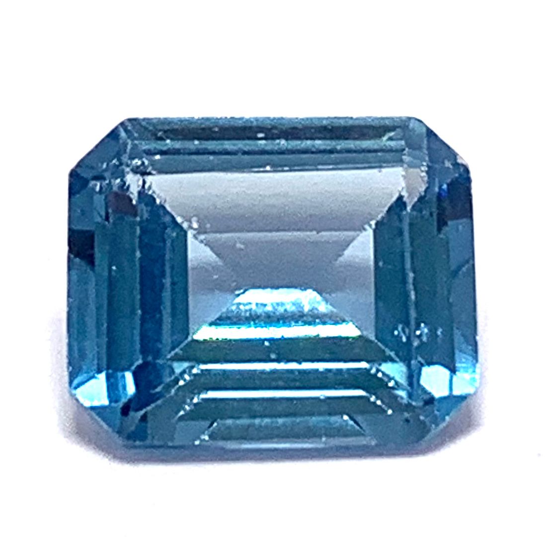 3.45ct Natural Brazilian London Blue Topaz Emerald Cut 8x10mm