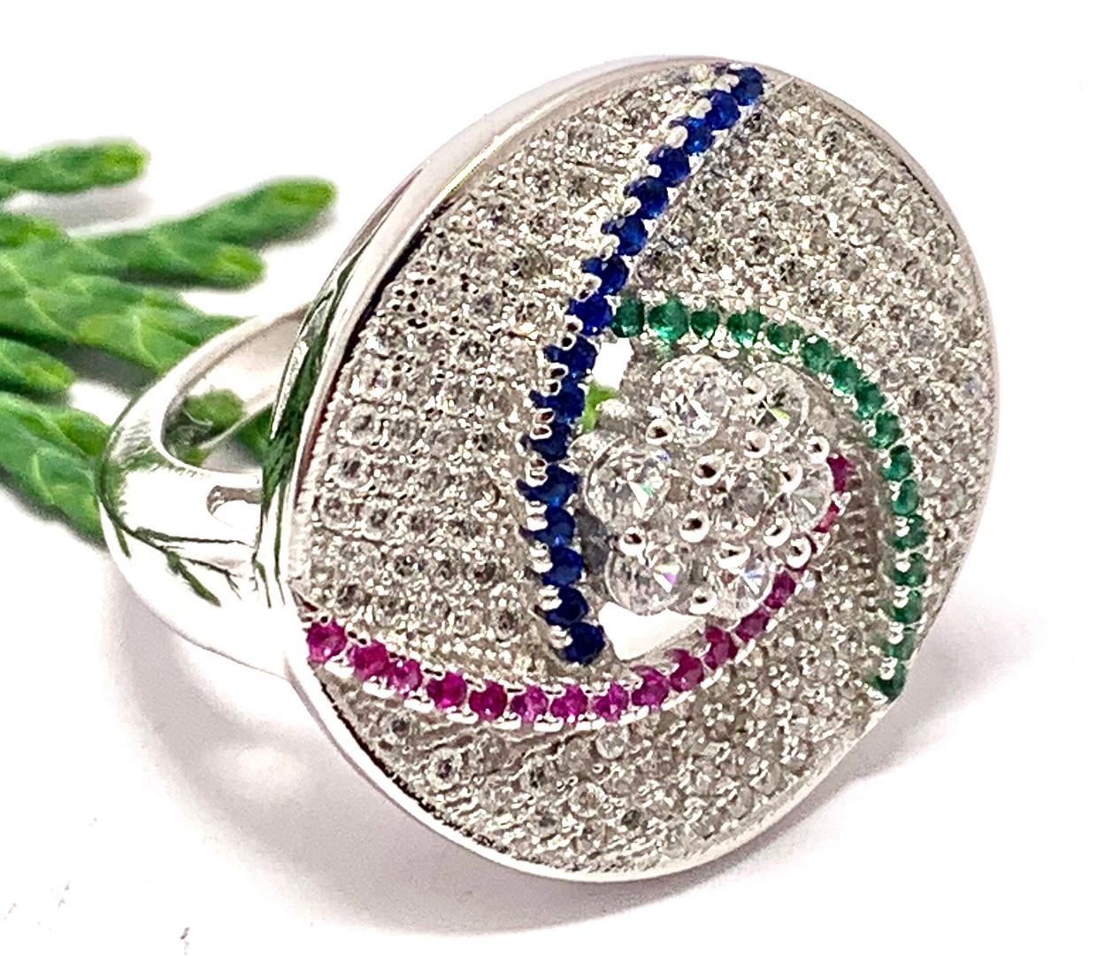 $359 Retail SAM & Co Design 3.00ctw Multicolor Stones Ring Size 7