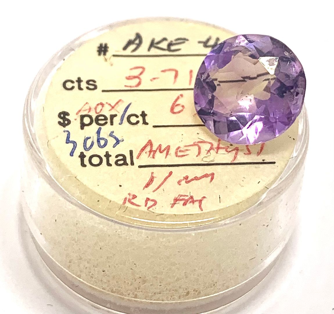 3.71ctw Natural Amethyst Loose Gemstone 11mm