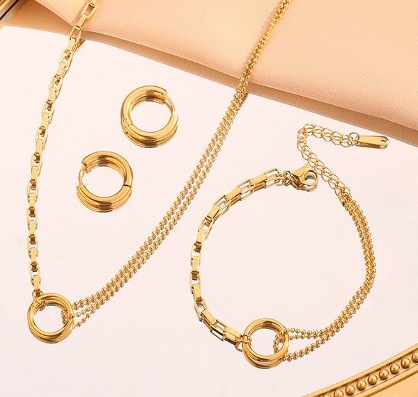 3pc Set Necklace, Eeaings & Bracelet