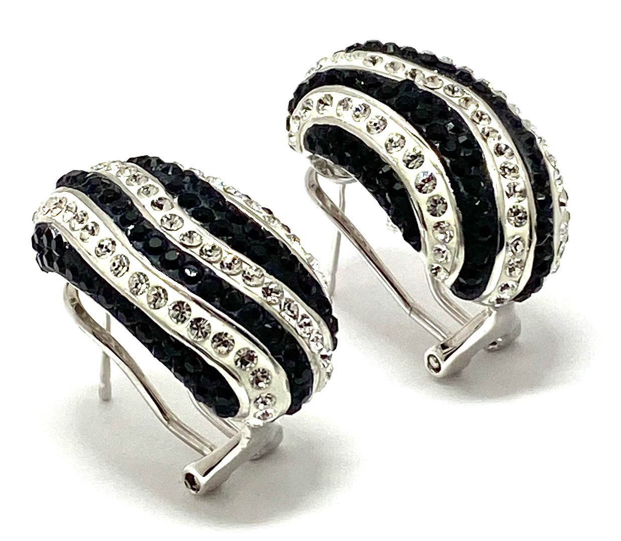4.00 ctw Black & White Diamonique Diamonds Earrings