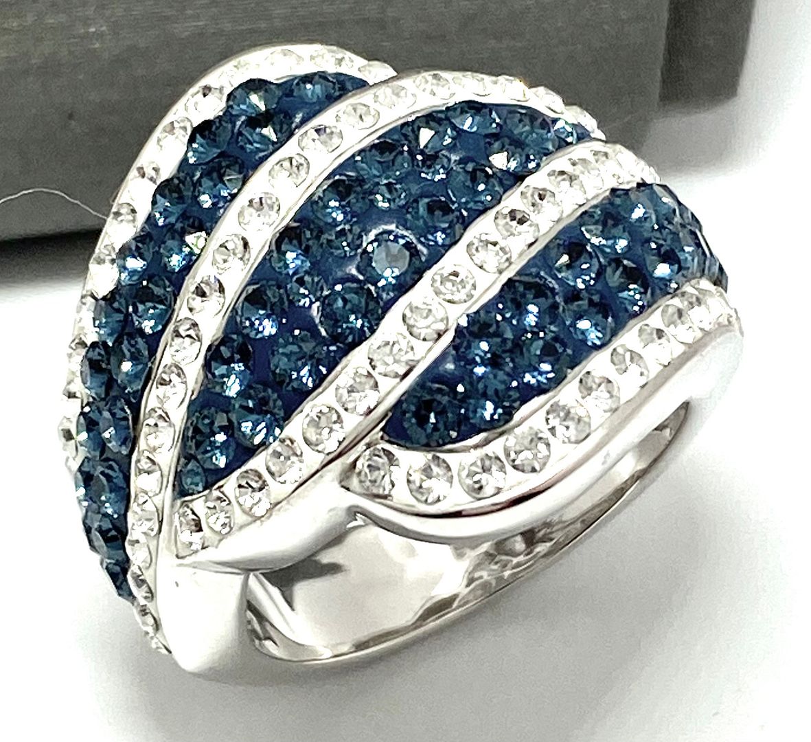 4.00 ctw Blue & White Diamonique Diamond Ring