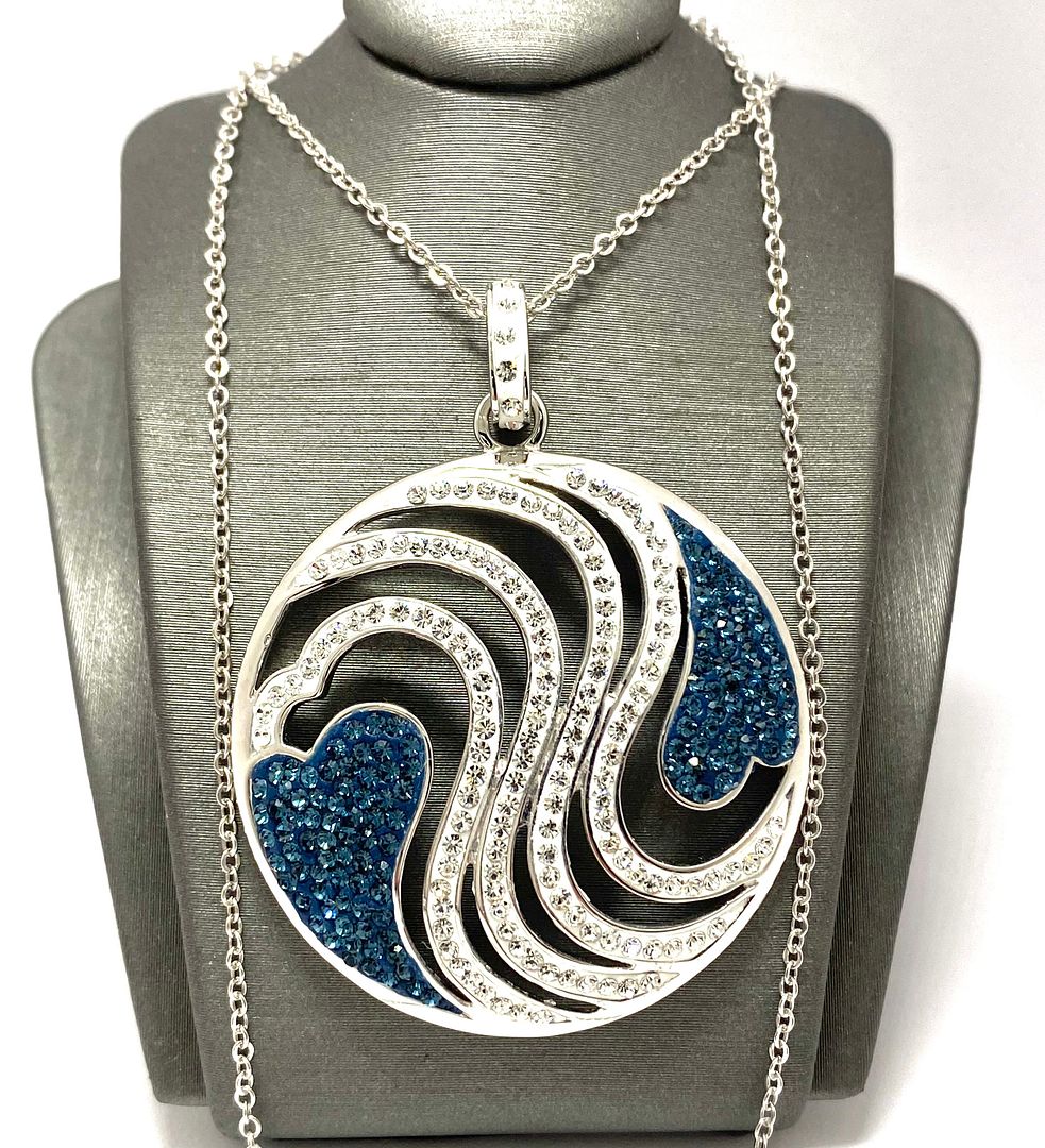 4.00 ctw Blue & White Diamonique Diamonds Necklace