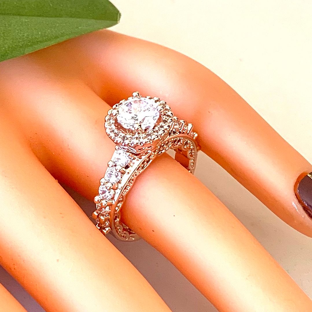 4.00ctw Diamonique Diamond Engagement Ring Size 6.75