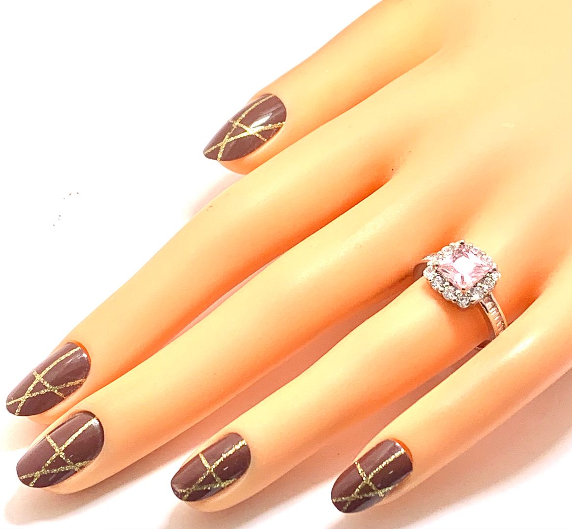 4.00ctw Diamonique Diamond & Pink Sapphire Ring