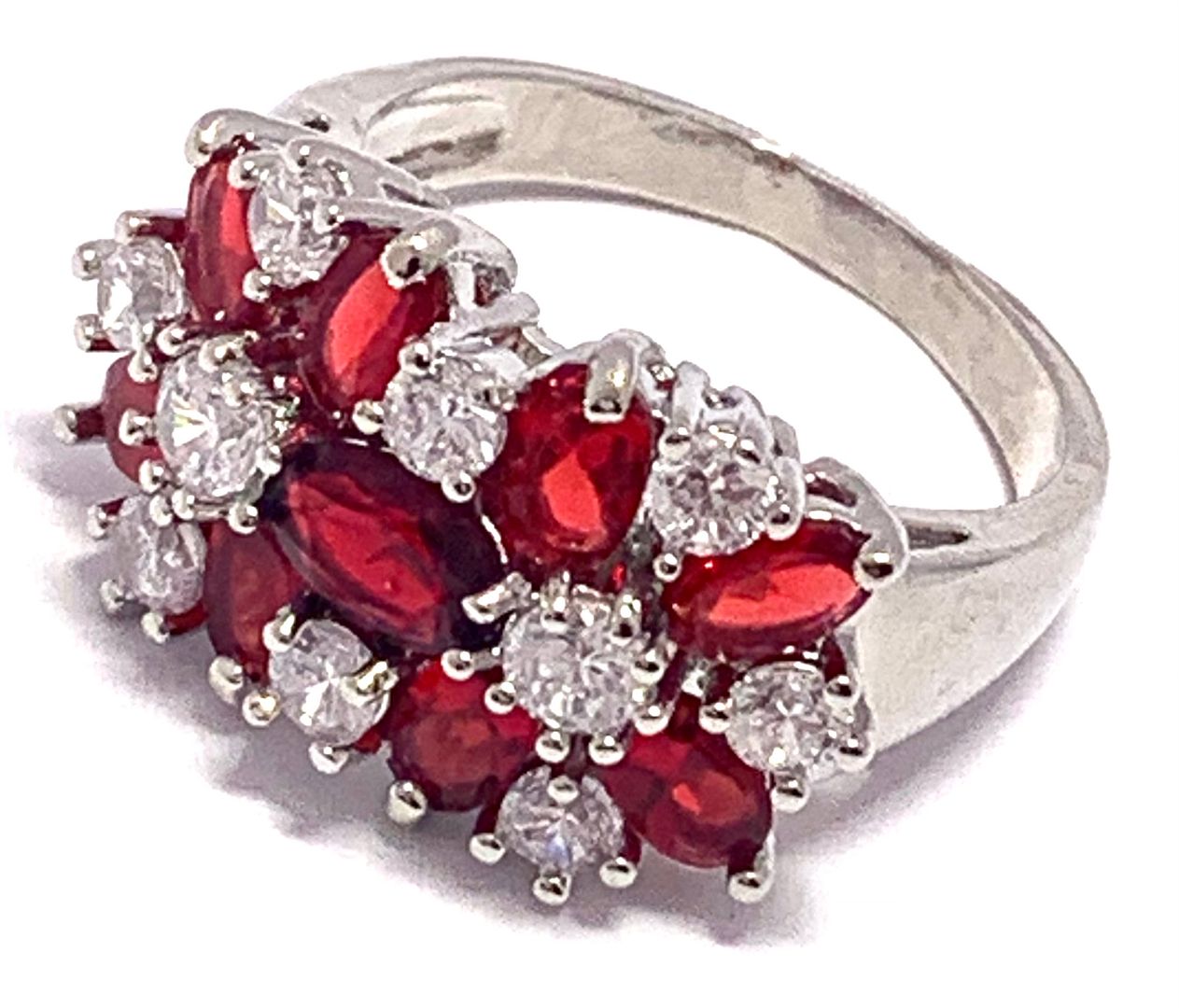 4.00ctw Garnet & Diamonique Diamond Ring Size 8