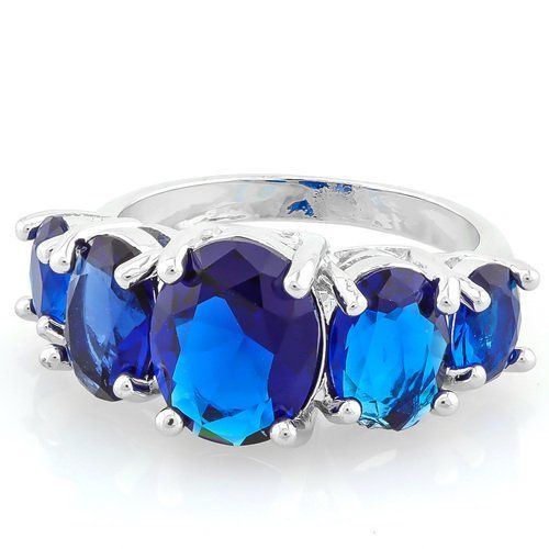 5 Stone Sapphire 5 Stone Ring Size 8