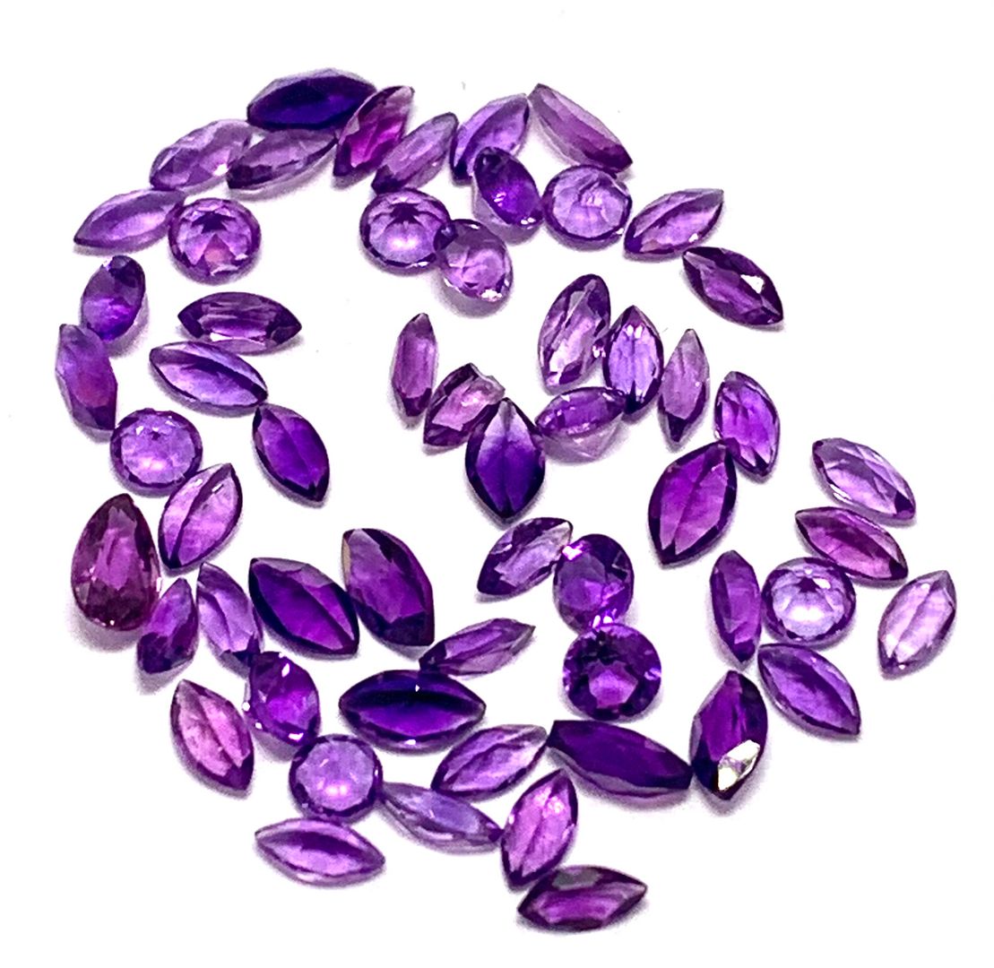 5.05ctw Lot Of Natural Brazilian Amethyst MQ Cut Loose Gemstones