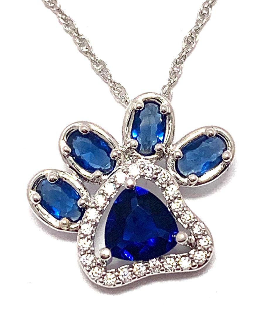 6.50ctw Sapphire & Diamonique Diamond Necklace
