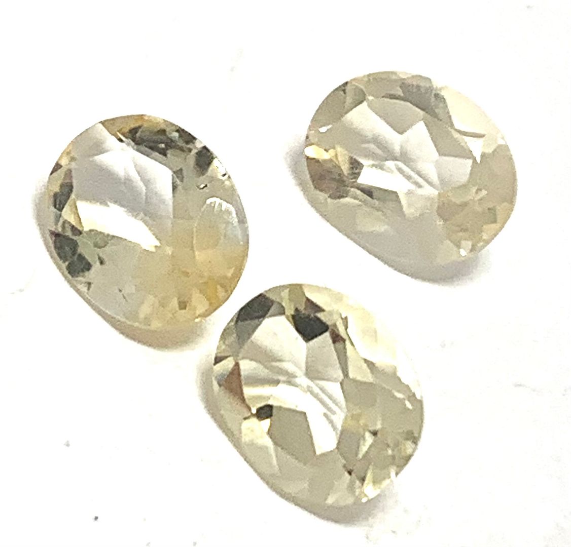 6.85ctw Lot Of 3 Untreated Natural Oval Cut Lemon Quartz Loose Gemstones
