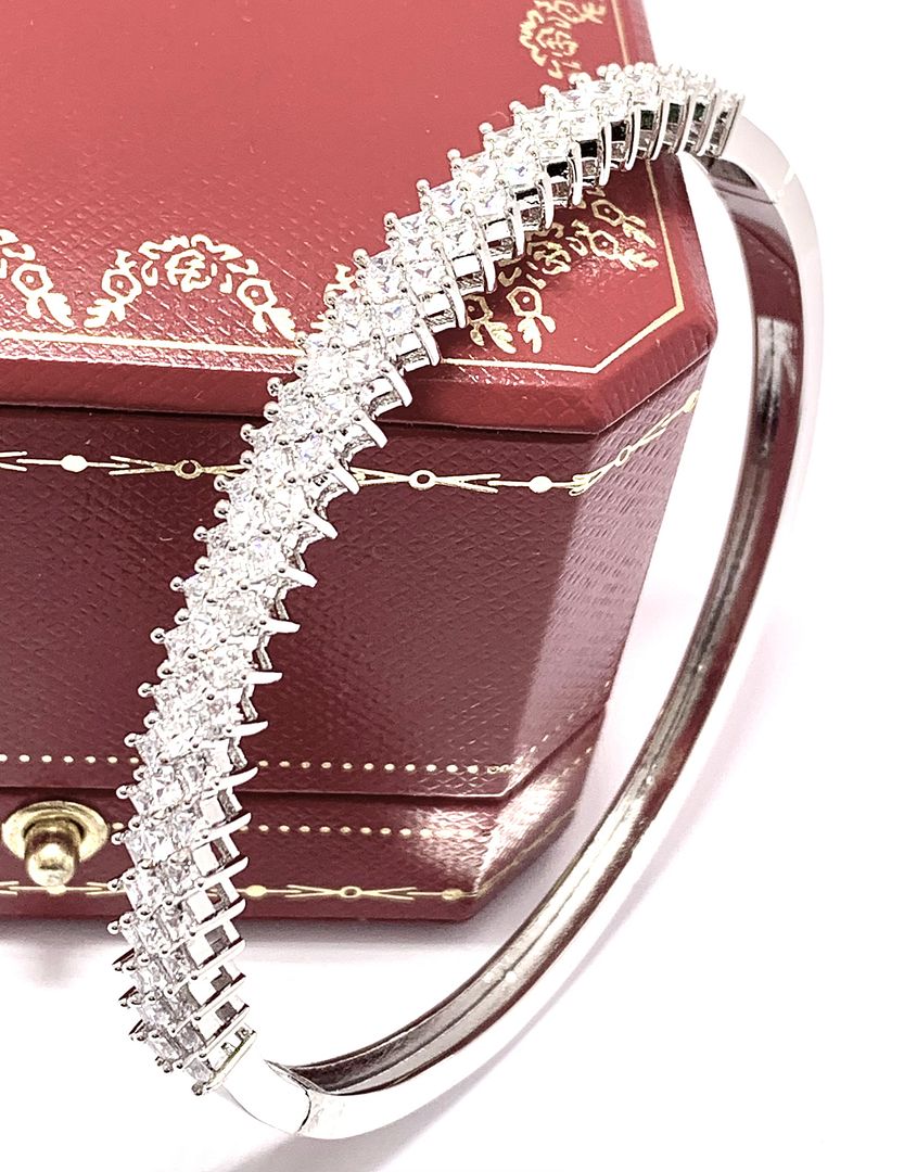 7.00ctw  Diamonique Diamonds Bangle Bracelet