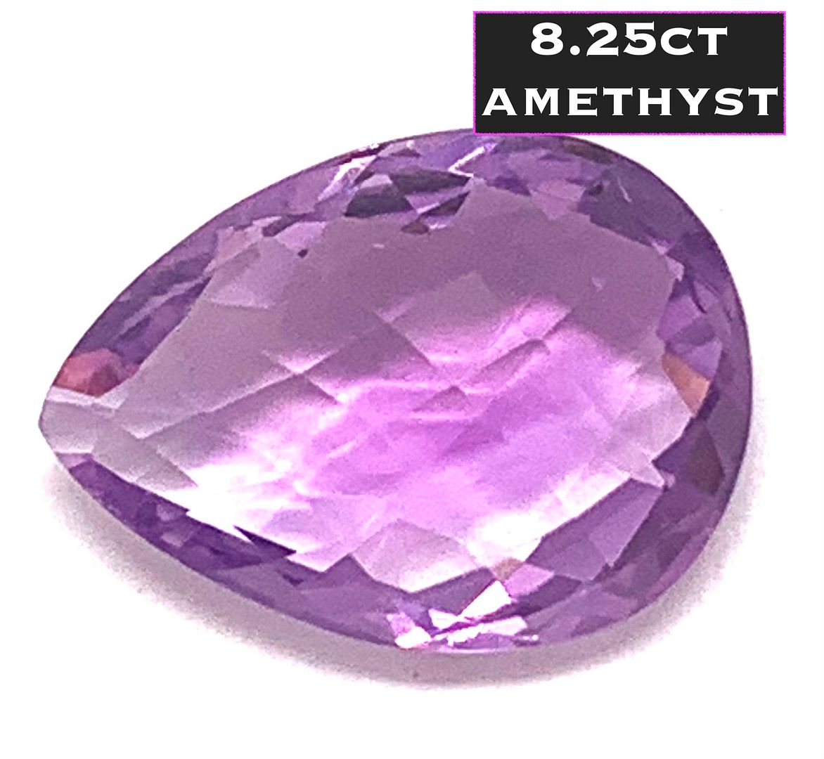 8.25ctw Natural Pear Shaped Cut Loose Brazilian Amethyst Gemstone 15X10 mm