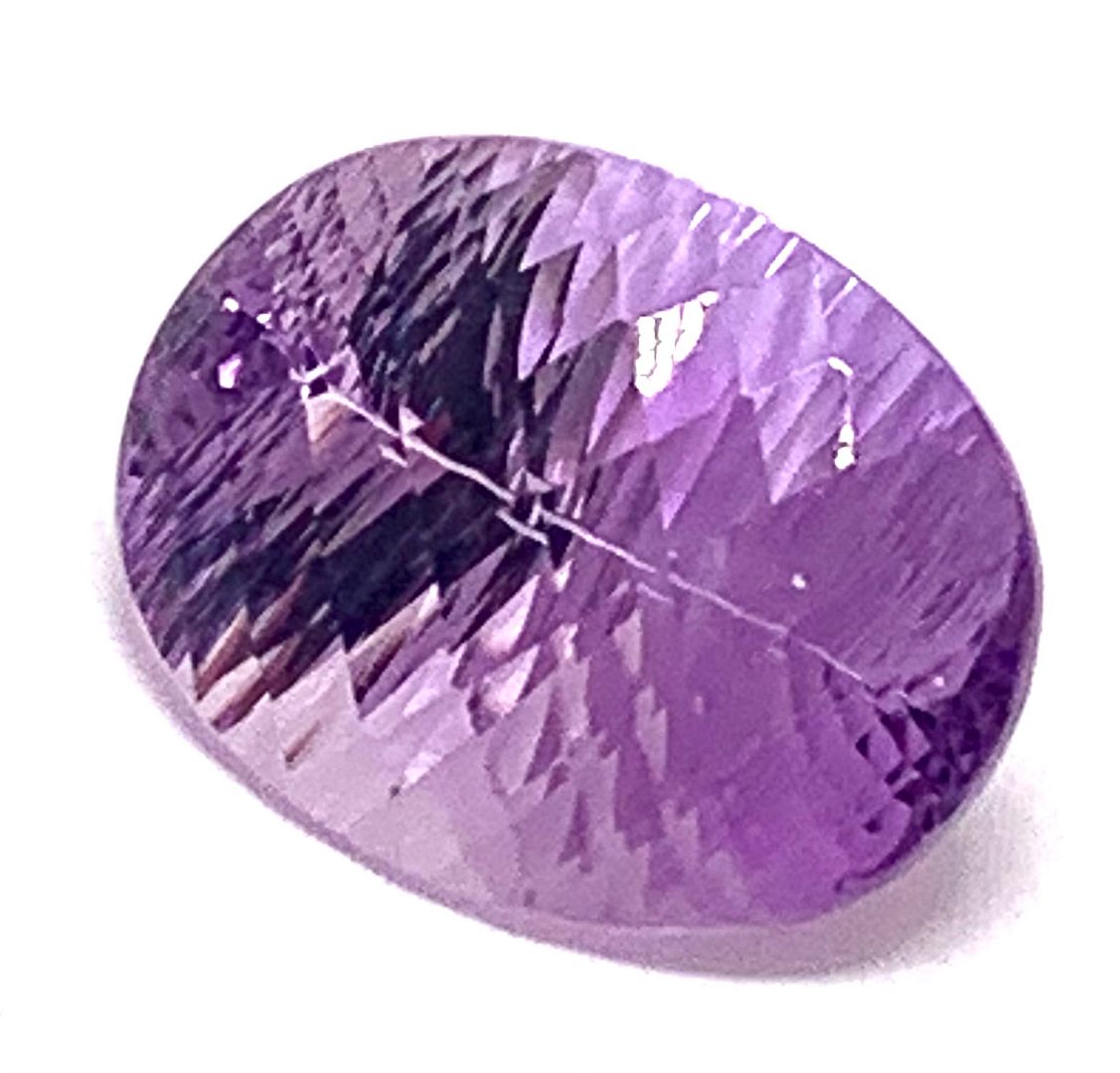 8.42ctw Large Natural Royal Rich Deep Purple Amethyst Weave Cut Loose Gemstone 16x12 MM