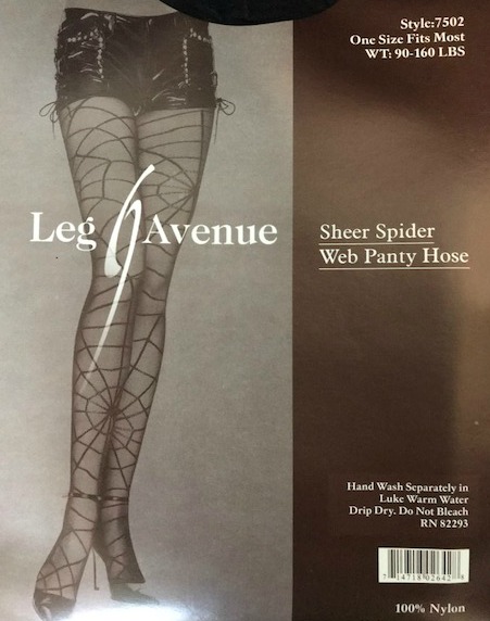 Glow In The Dark Spider Web Sheer Pantyhose main image 1