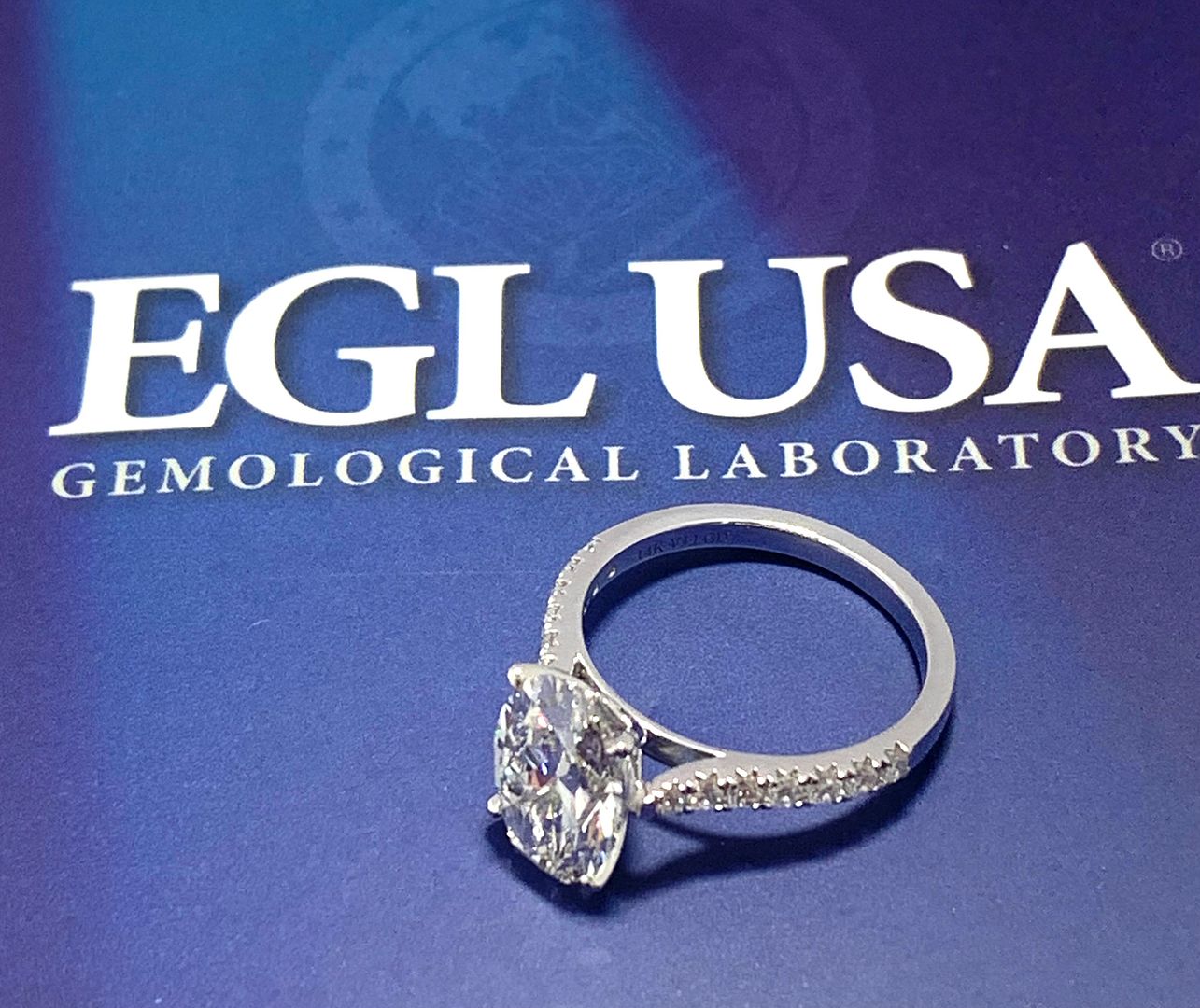 $8.999 EGL Certified 3.44CTW G VS1 14k Solid Gold Lab Grown Diamond Engagement Ring