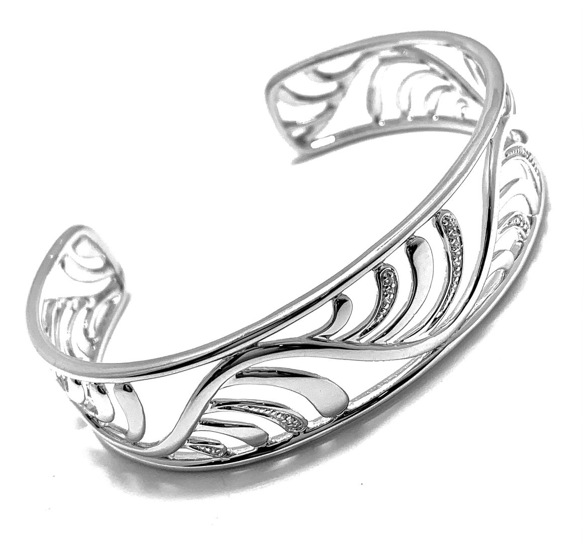 .925 Sterling Silver 0.25ctw Diamonique Diamond Large Bangle Bracelet