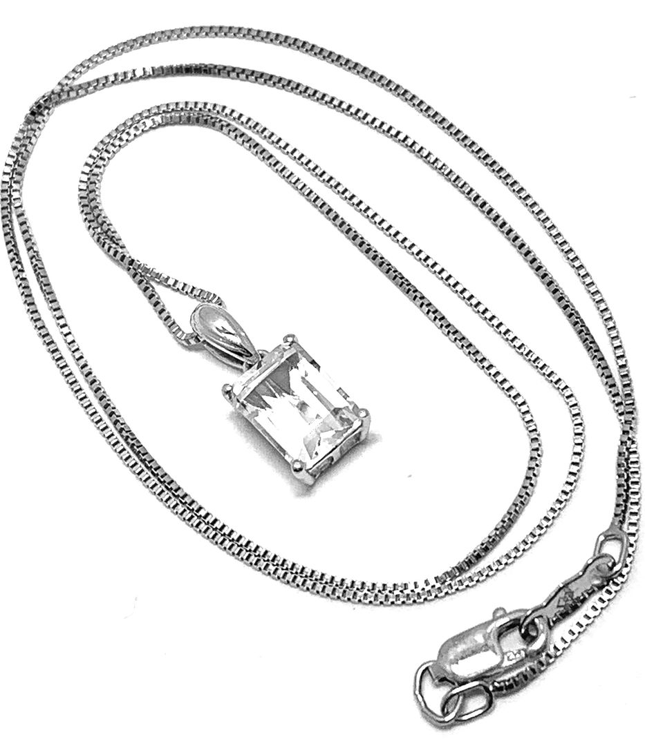 .925 Sterling Silver & 18K Gold Moissanite Solitaire Necklace