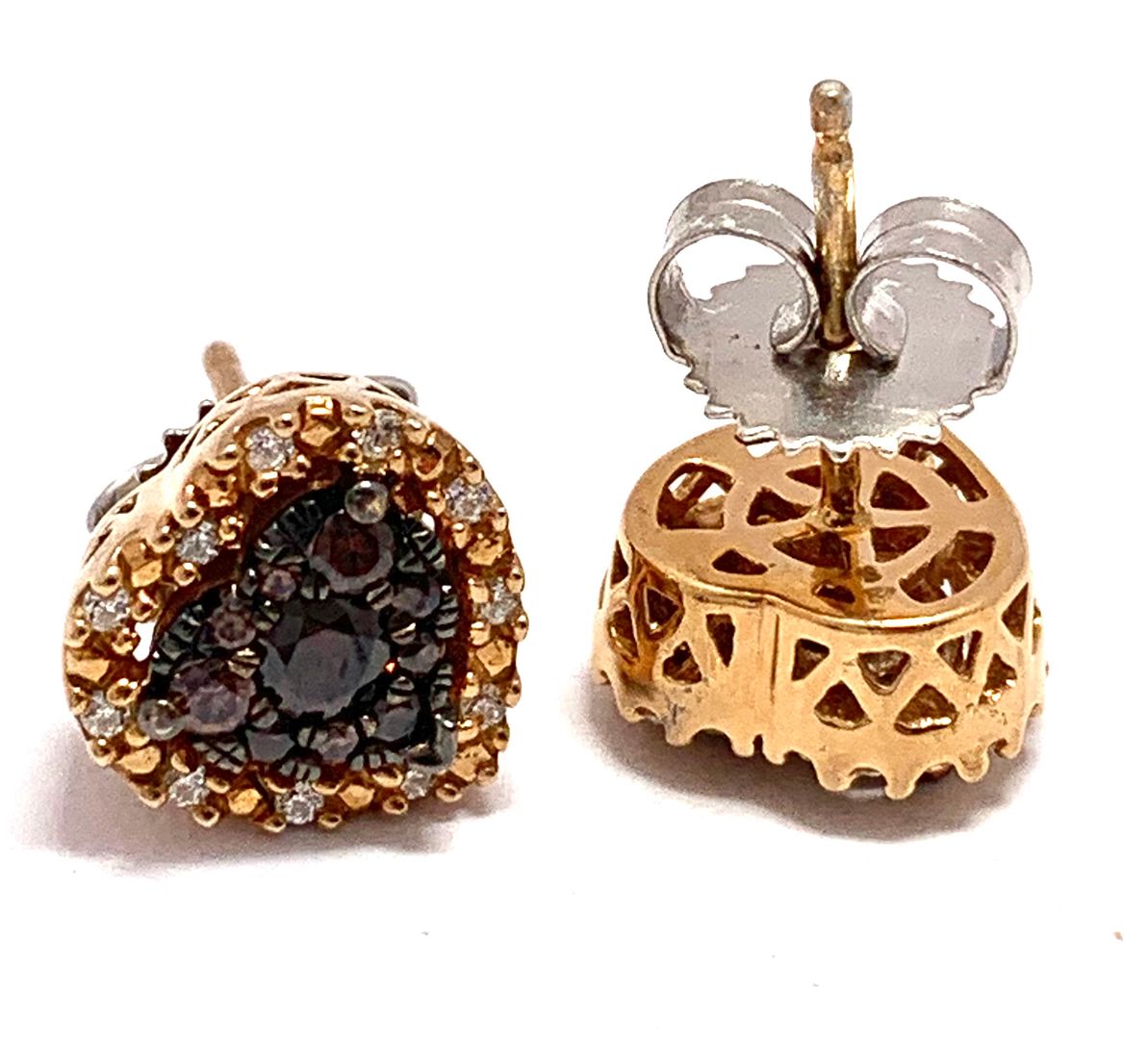 .925 Sterling Silver & 18k Rose Gold Chocolate Collection Earrings