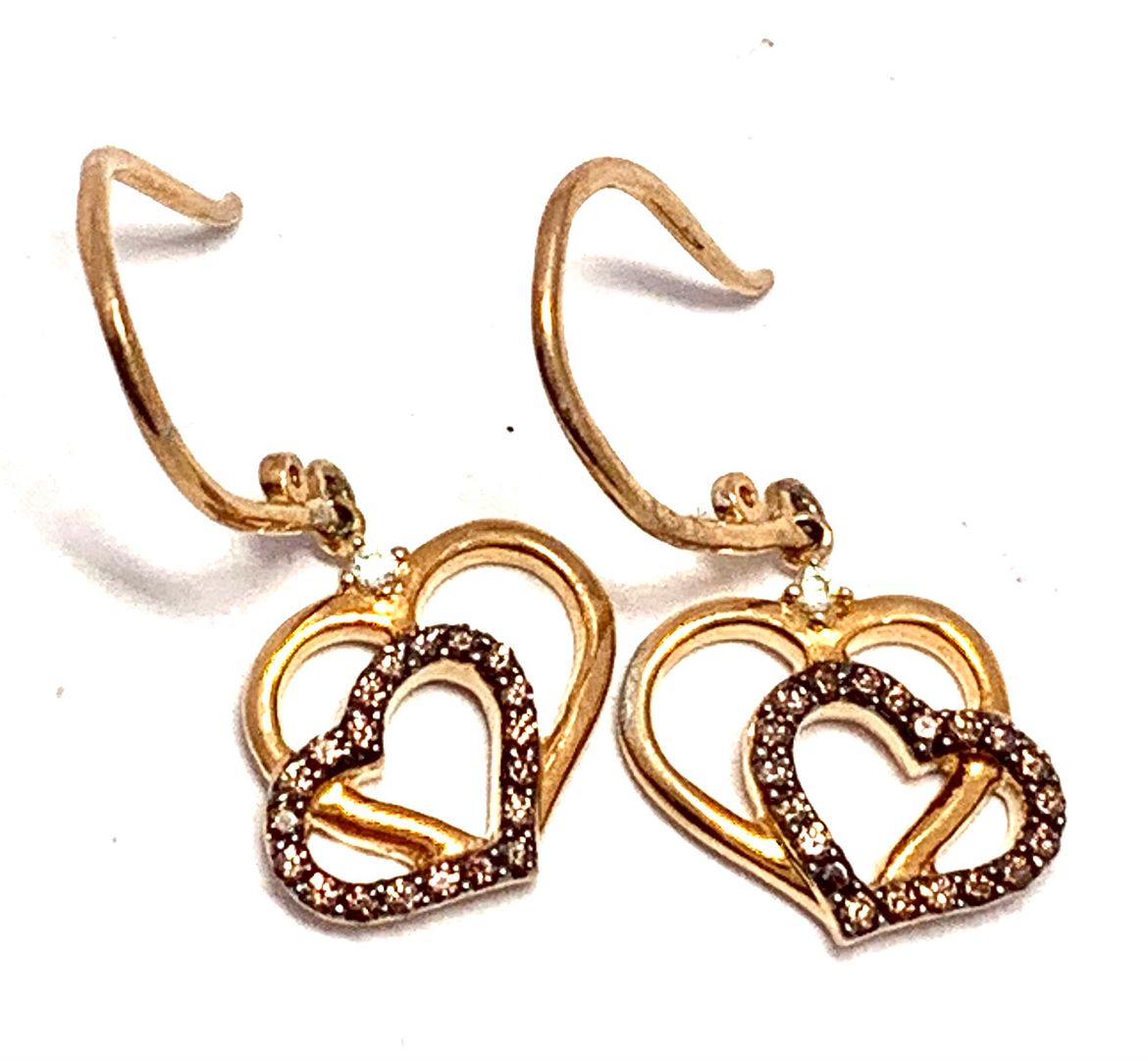 .925 Sterling Silver & 18k Rose Gold Chocolate Collection Earrings