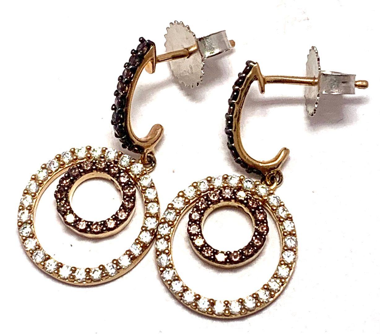 .925 Sterling Silver & 18k Rose Gold Chocolate Collection Earrings