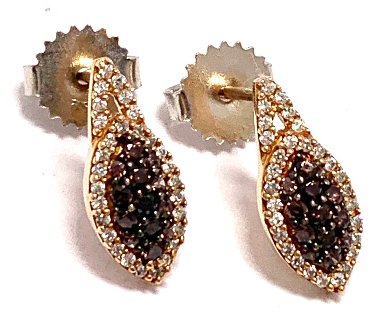 .925 Sterling Silver & 18k Rose Gold Chocolate Collection Earrings