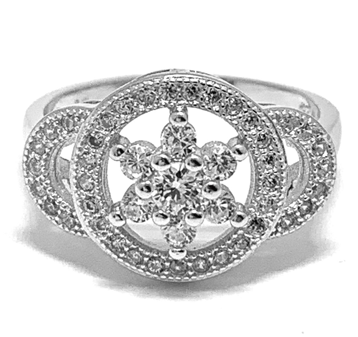 .925 Sterling Silver & 18k White Gold 0.75ctw Diamonique Diamond Ring