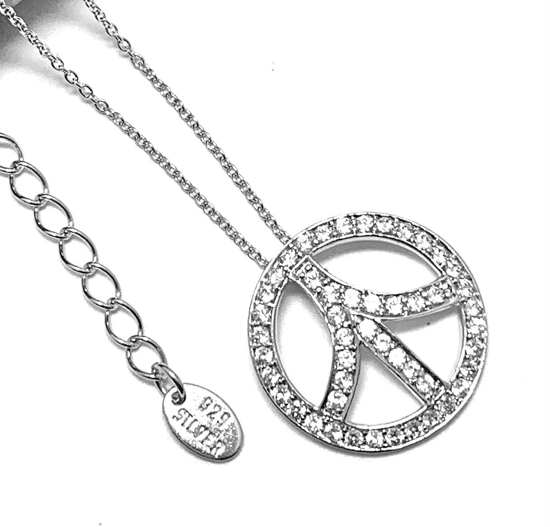 .925 Sterling Silver & 18k White Gold 1.00ctw Diamonique Diamond Necklace