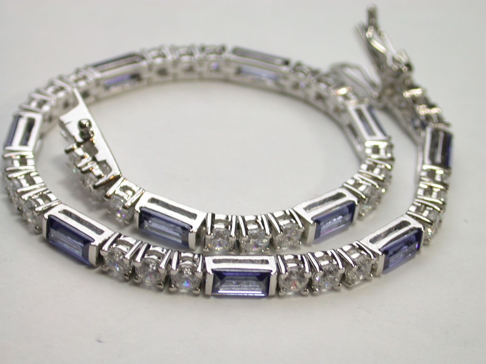 .925 Sterling Silver & 18k White Gold, Tanzanite & White Topaz Designer