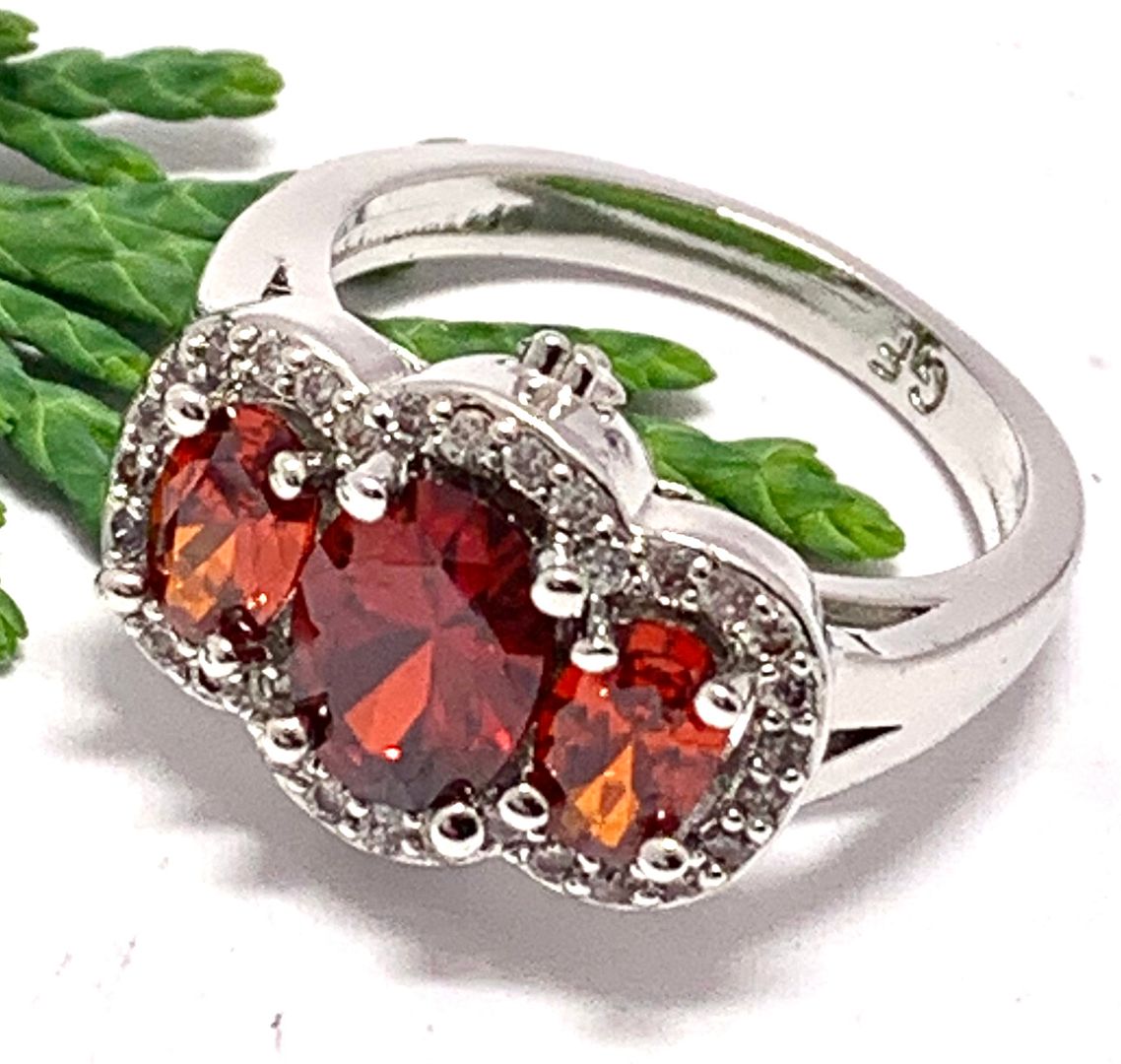 $99 Retail 4.00ctw Garnet & Diamonique Diamond Anniversary Ring