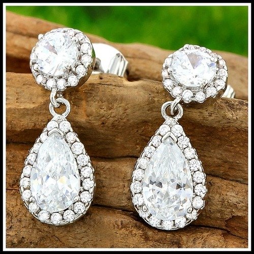 AAA+ Grade Fine Cubic Zirconia Earrings Property Room