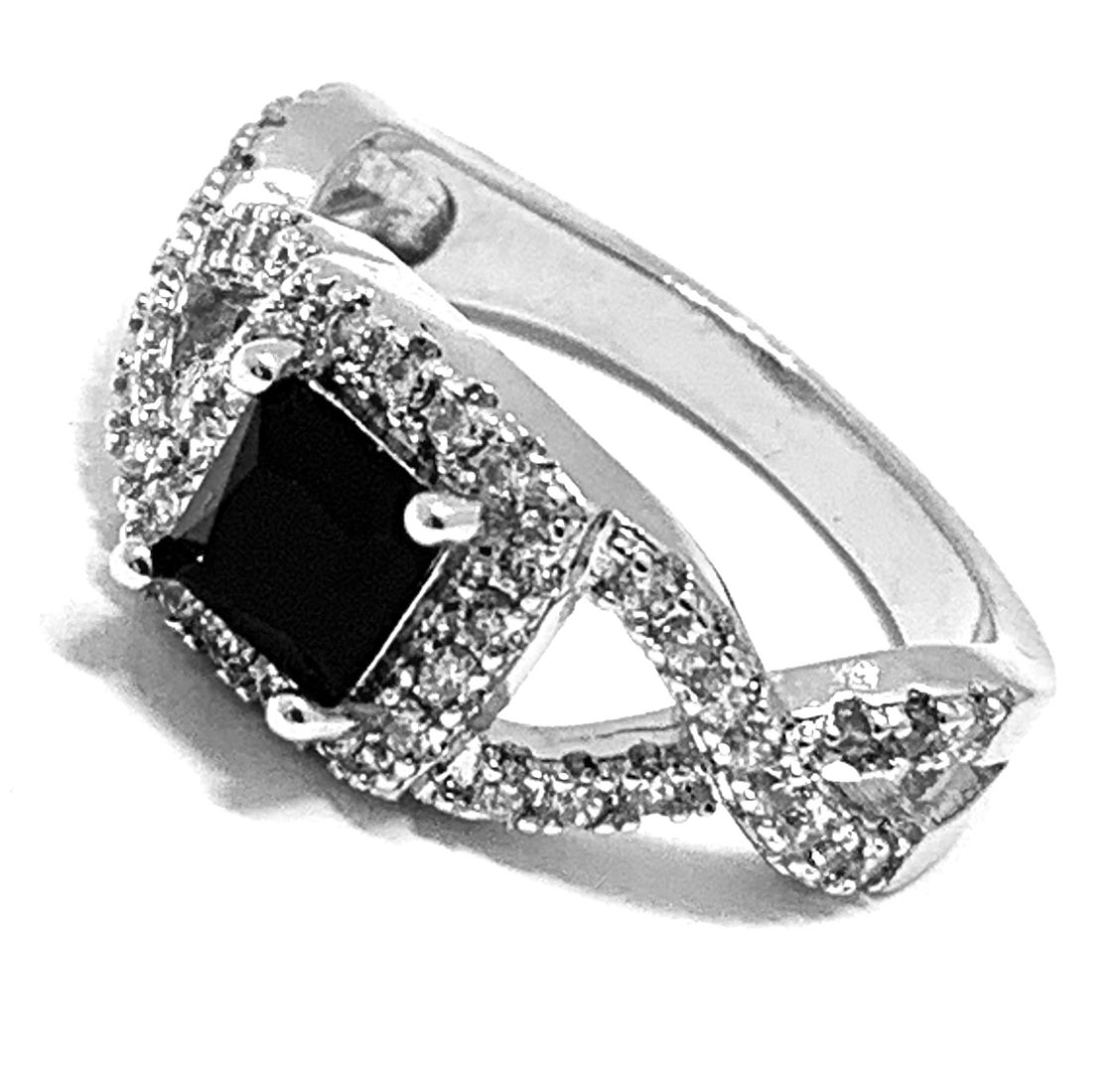 Antique Design 1.00ctwBlack Spinel & Diamonique Diamond Ring | Property ...