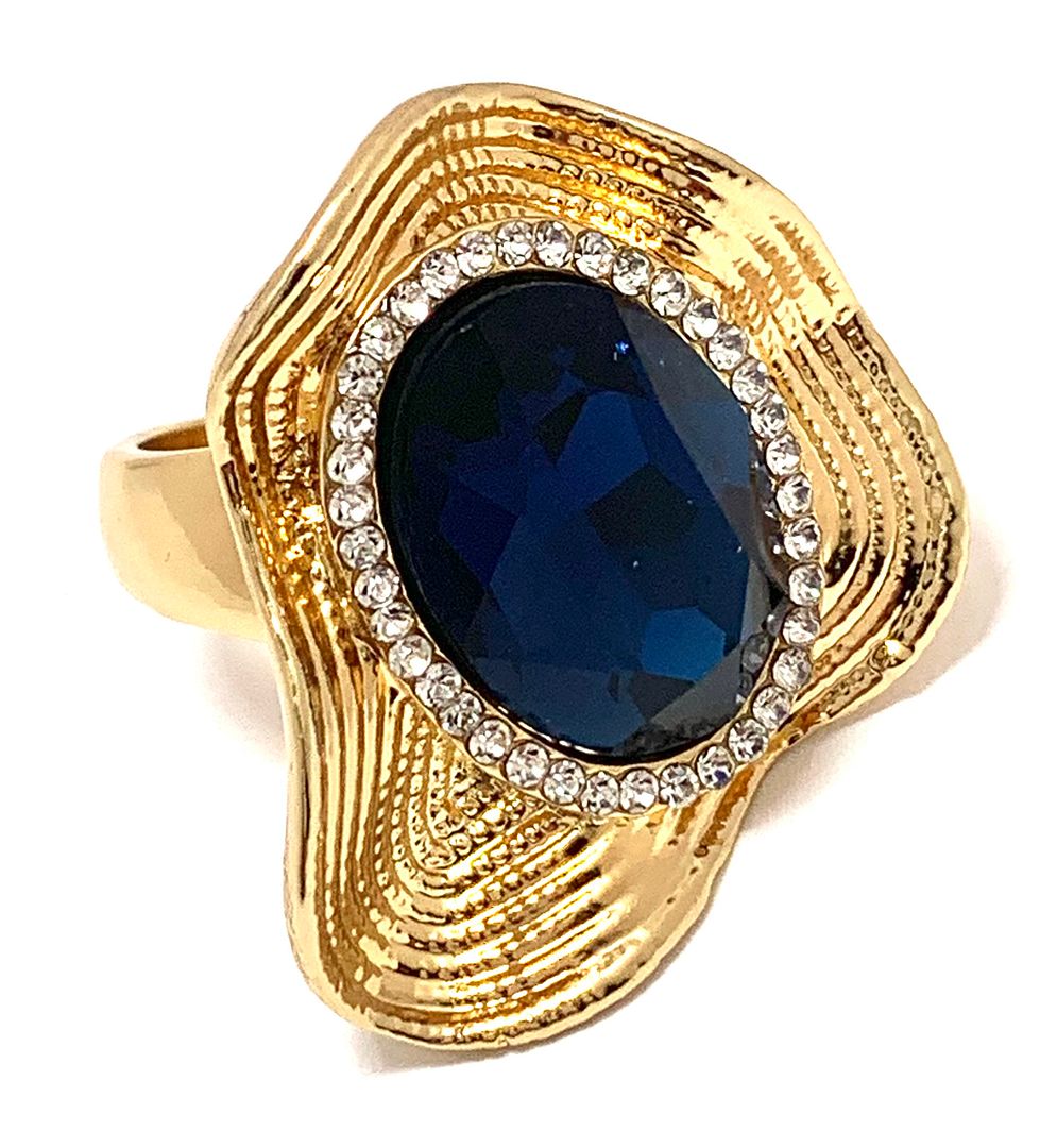 Antique Design 45.50ctw Sapphire & Diamonique Diamond Large Ring
