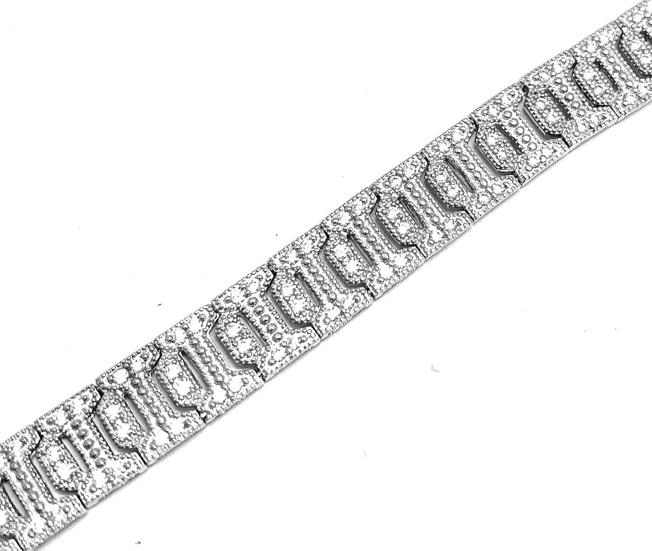 Antique Style 18k Gold & .925 Sterling Silver 1.50ctw Diamonique Diamond Tennis Bracelet