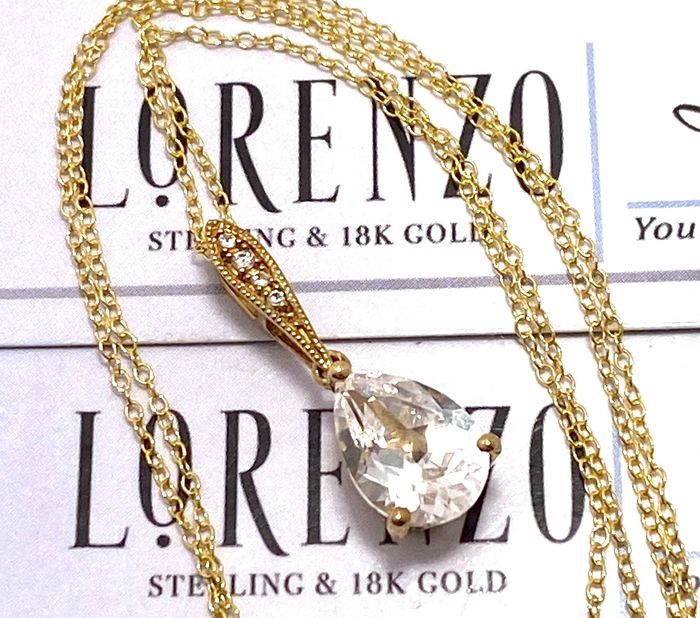 Authentic Lorenzo .925 Sterling Silver 2.42ctw White Sapphire Necklace | Property Room