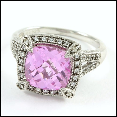 Genuine Sapphire Cushion /& Solid .925 Sterling Silver Rings 1.05ctw